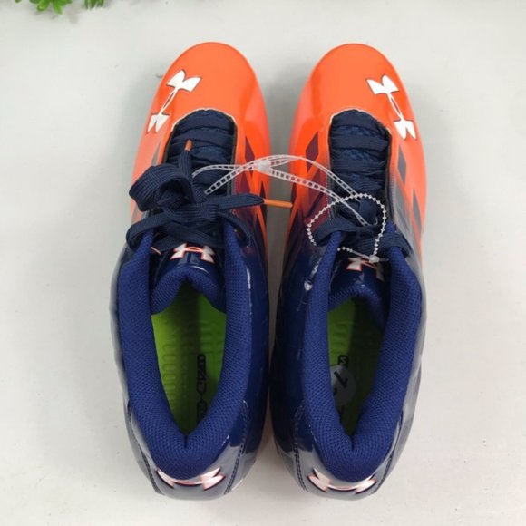 Under Armour Men’s Orange Blue Baseball Cleats 13 New - Picture 6 of 8